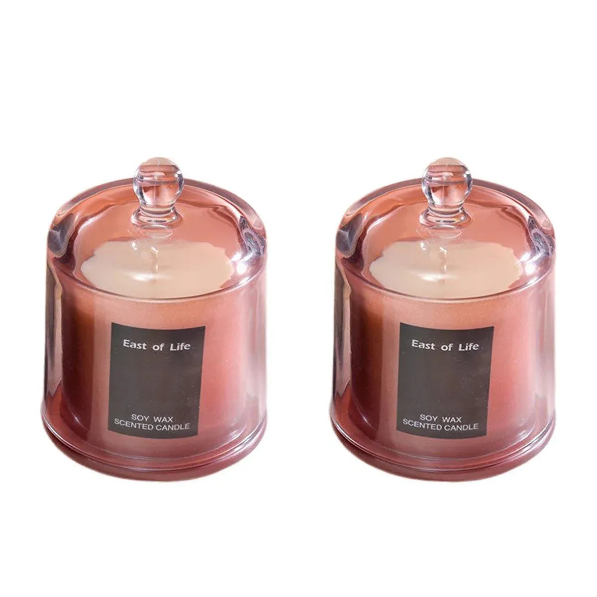 2Pcs Smokeless Glass Aromatherapy Candles Scented Gift Set for Relaxation - Lime Basil
